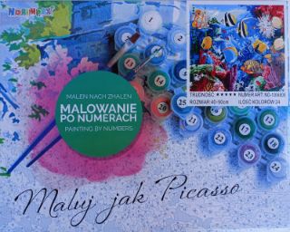 Obrázek z Malování podle čísel na plátno 40x50cm - Ryby 